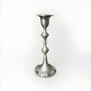 Vintage Pewter Candlestick Holder 8" Made in‎ India Taper Candle Holder